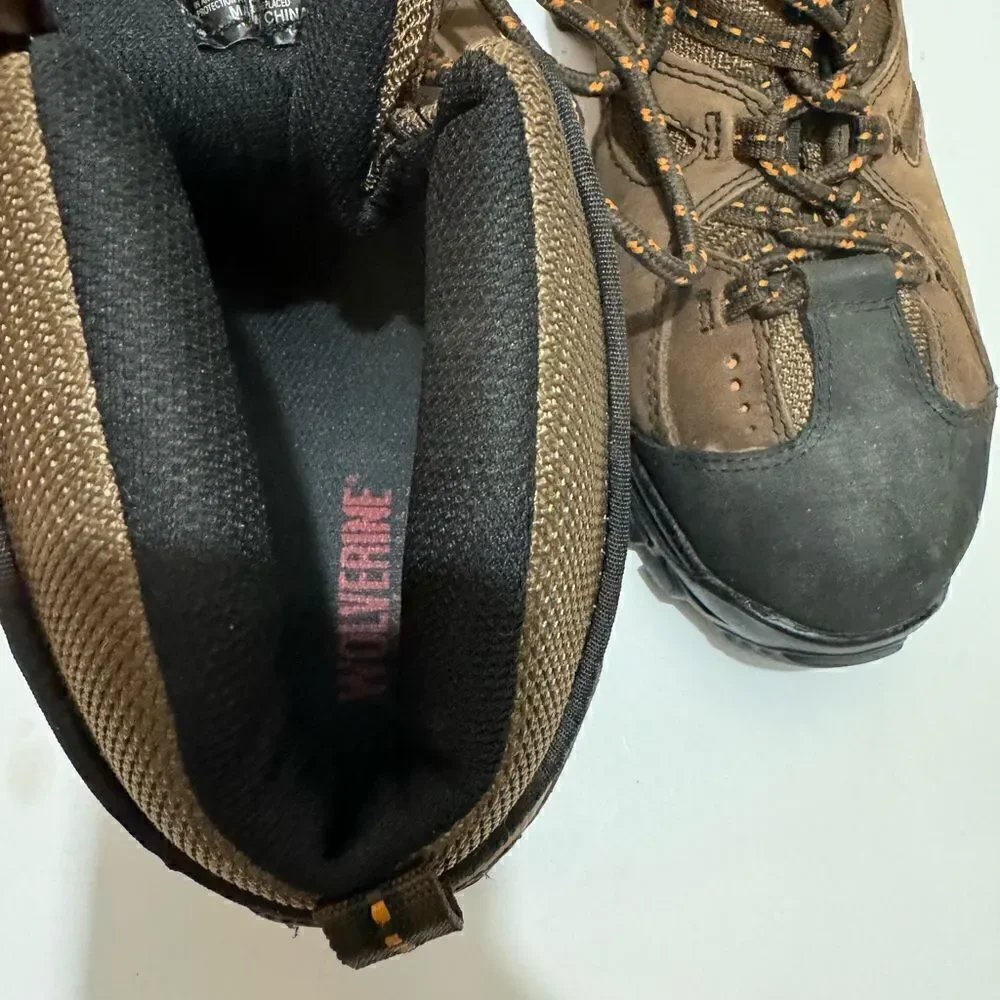 Wolverine Hudson  Steel Toe Work Boots Hiking Brown Mid Cut Size 9.5/42.5